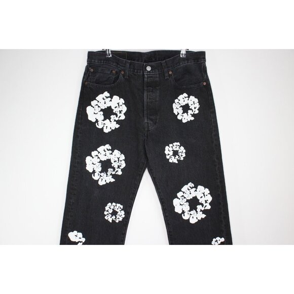 Levi's x Denim Tears Mens 34 x 34 Cotton Wreath 501 Jeans F1300 - Picture 2 of 13